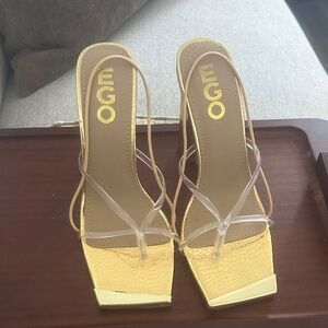 EGO Gold and Clear Strappy Heels